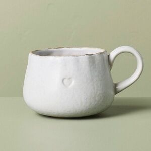 13oz Debossed Heart Stoneware Coffee Mug - Hearth & Hand Magnolia
